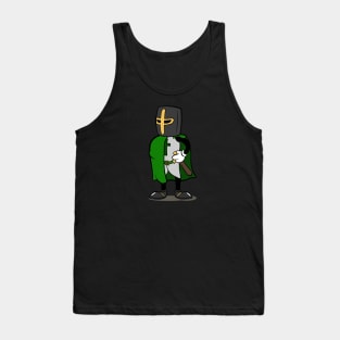 Teutonic Knight Cartoon (Player 3 colors, Green) Tank Top